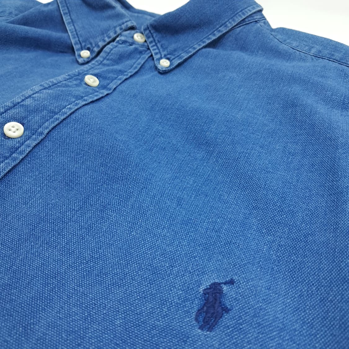 Co813 3XL Tall 폴로 랄프로렌 옥스포드블루 반팔 셔츠 남방 상품이미지4