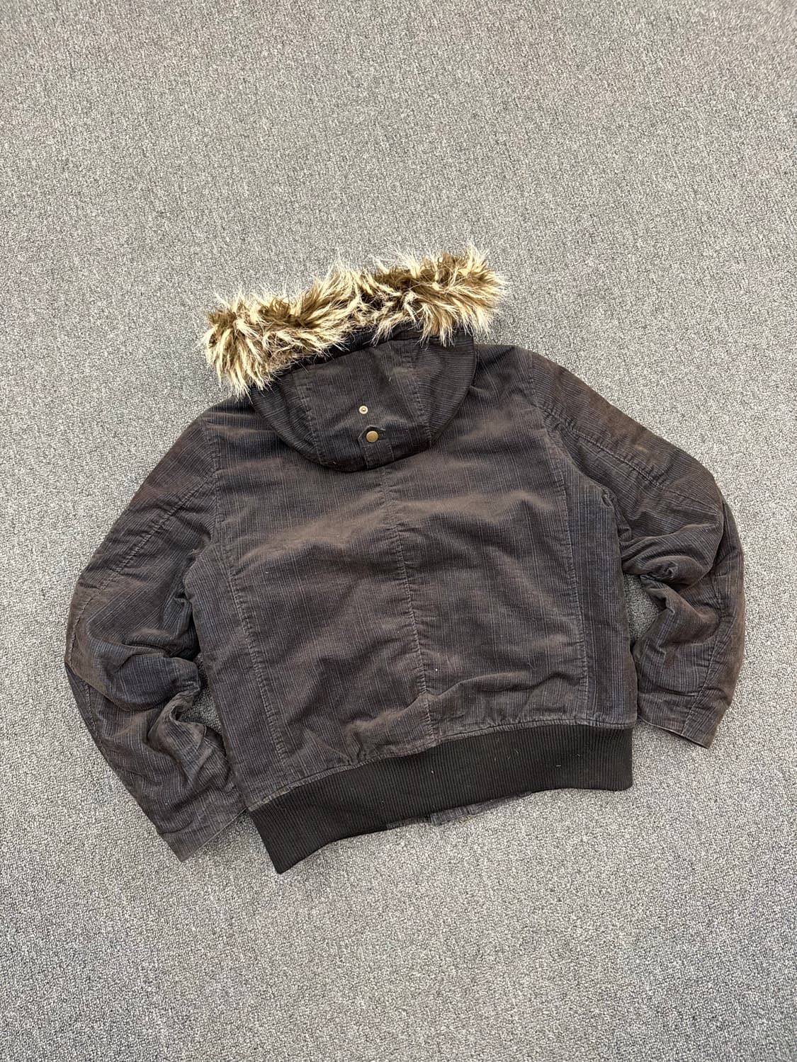 L)Vintage Open dich 빈티지 y2k 코듀로이 퍼 봄버자켓 상품이미지6