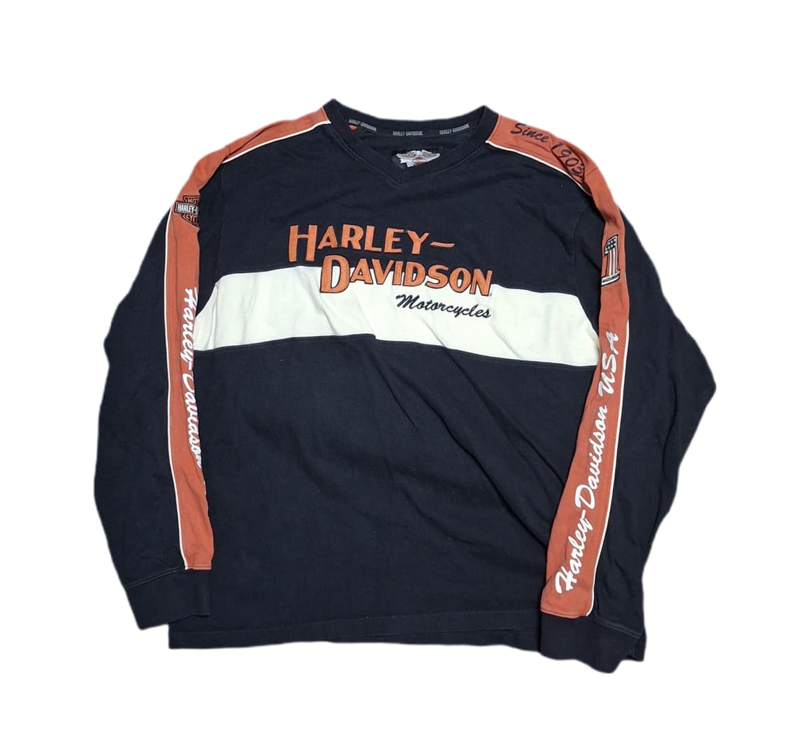 00s 할리데이비슨 브이넥 스웻셔츠 상품이미지2