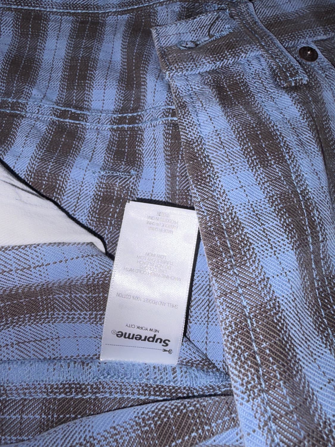 슈프림 플레이드 배기 쇼츠 블루 Supreme Plaid Baggy Sh 상품이미지3