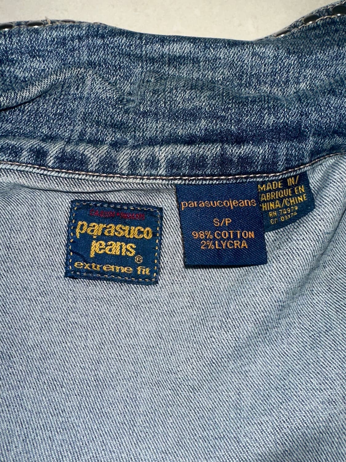 파라수코 크롭 청자켓 상품이미지5