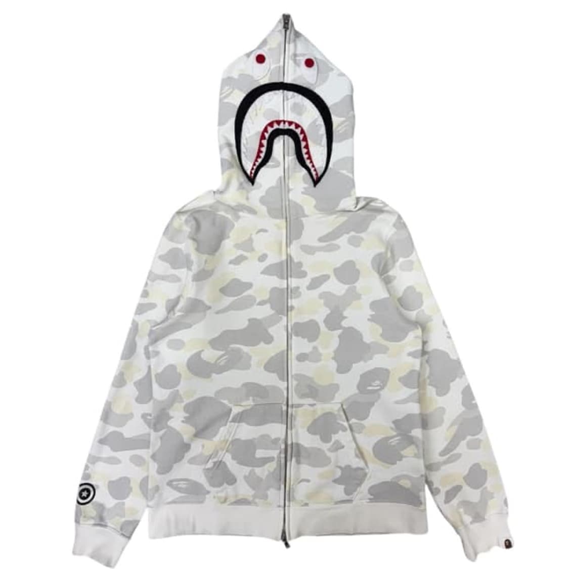 베이프 샤크후드집업 (화이트) M size 상품이미지1
