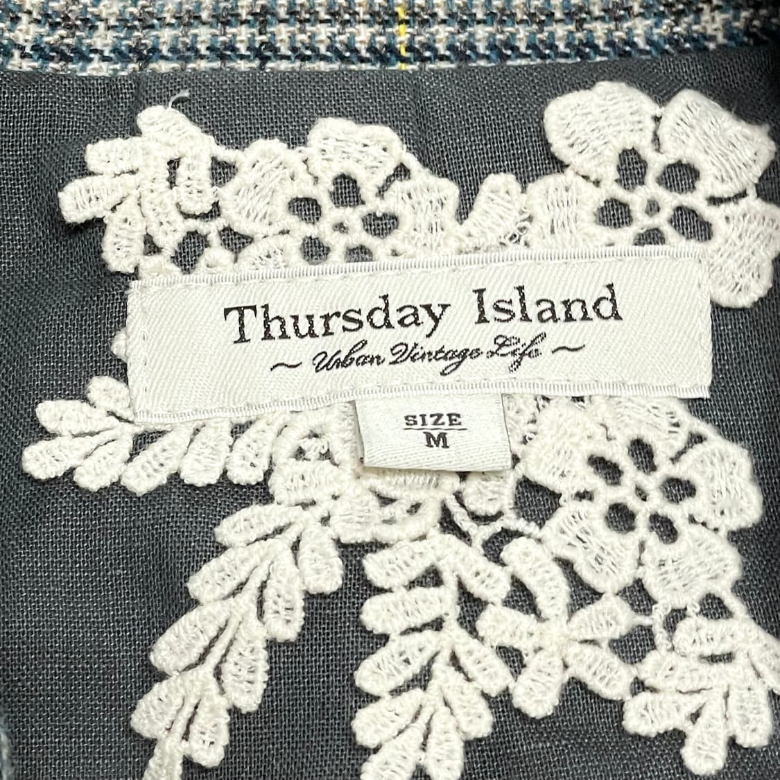 썰스데이아일랜드 파스텔그린 체크 오버핏 블레이저 자켓 여성M 상품이미지5