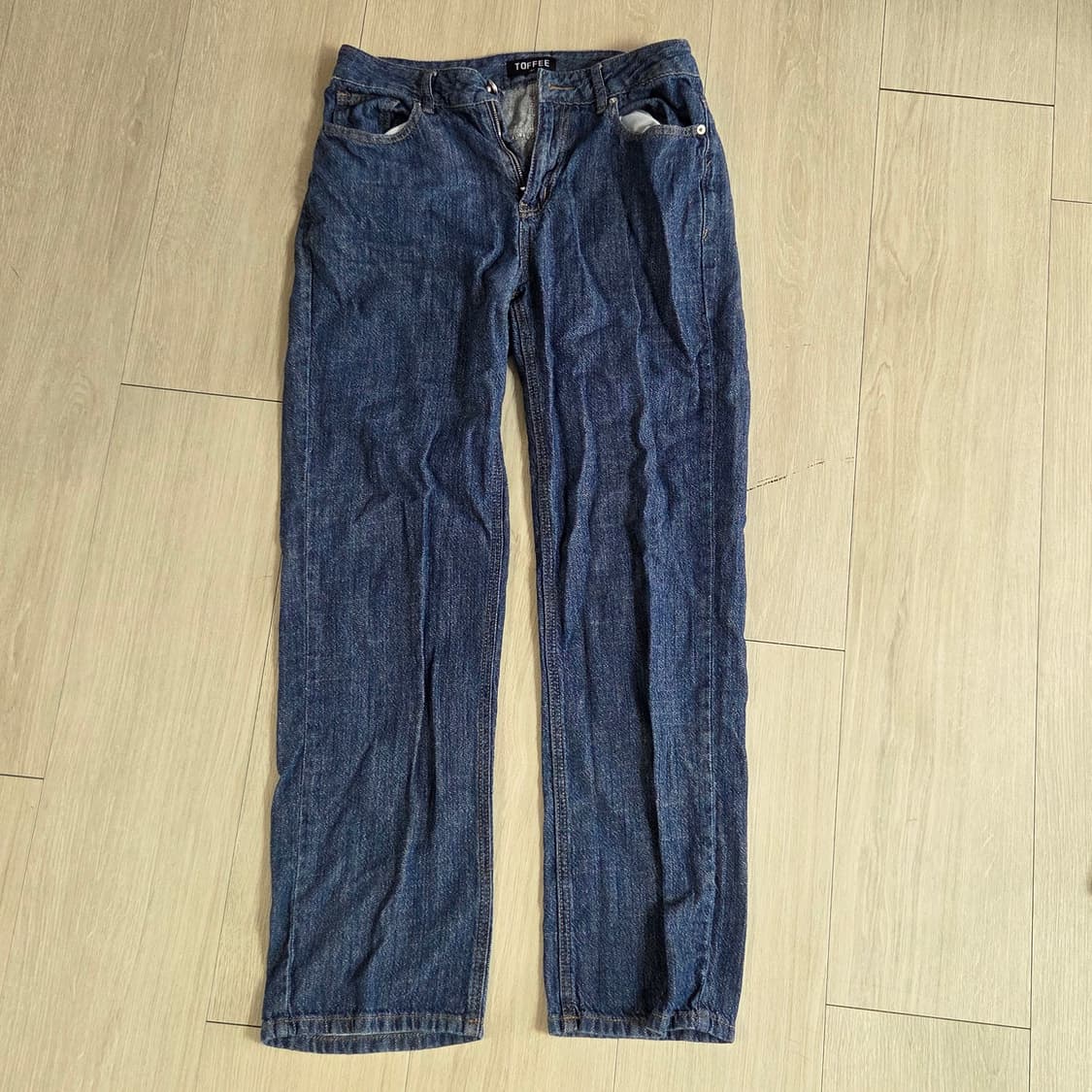 토피 데님 와이드 팬츠 m 사이즈 raw indigo 상품이미지2