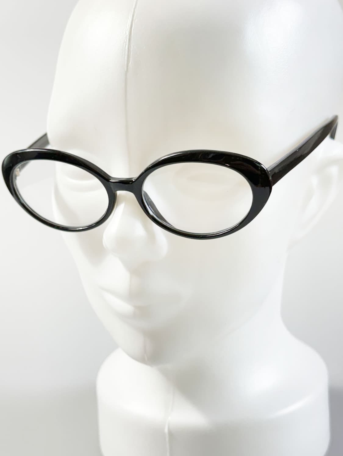 90s 블랙 뿔테 세미 캣아이 프레임 빈티지 안경 상품이미지7