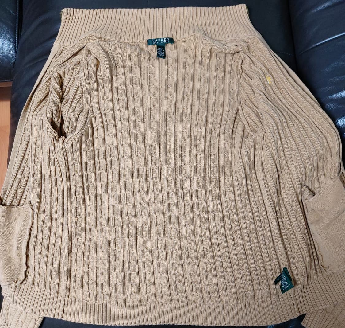 로렌 랄프로렌 케이블(꽈배기) 니트 집업 자켓(L) 상품이미지6