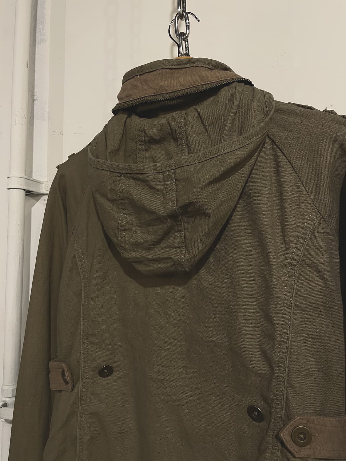 back number 브라운 포켓 후드 자켓 y2k 밀리터리 상품이미지4