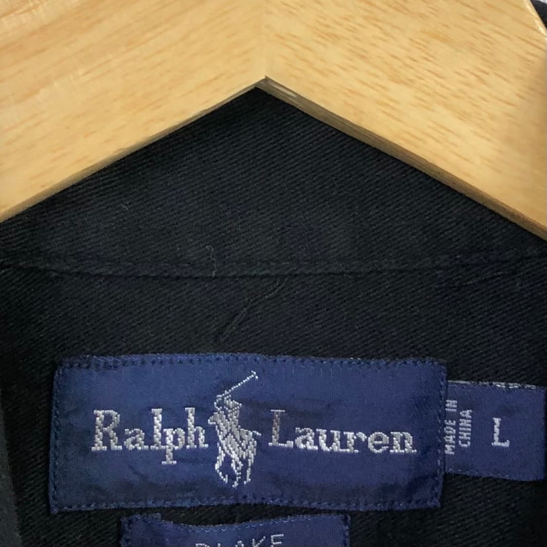 L 폴로 블랙 솔리드코튼 셔츠 상품이미지3