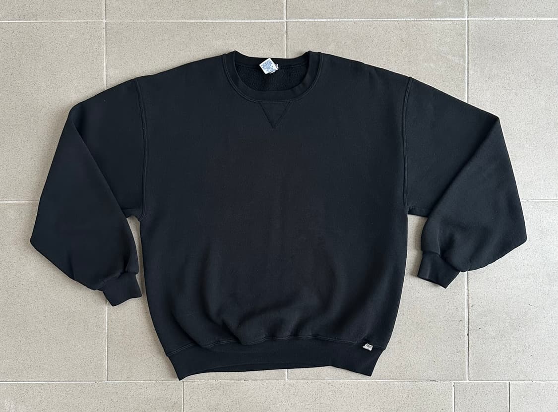 90s 빈티지 러셀 스웻셔츠 블랙 XL 상품이미지1