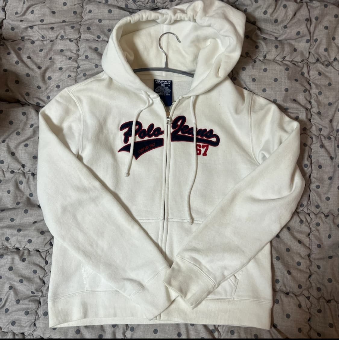 폴로랄프로렌 화이트 후드 집업 상품이미지1