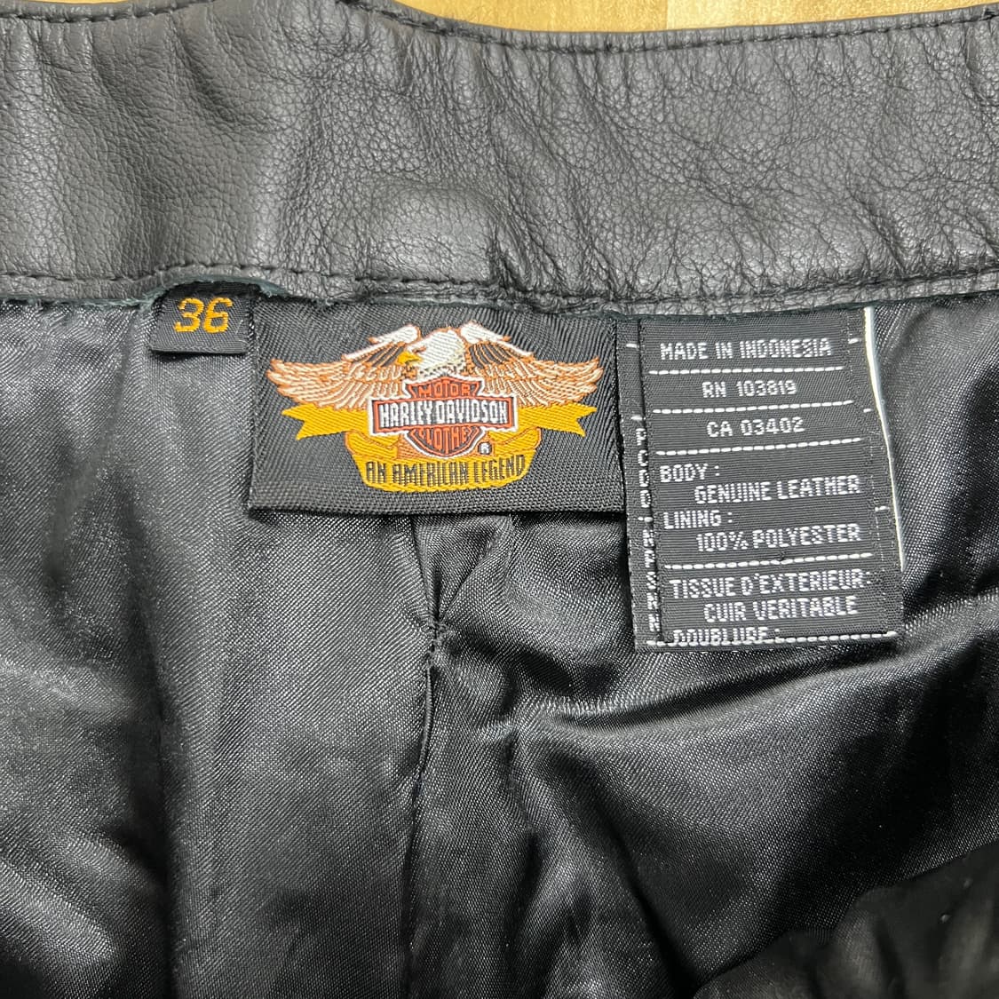 할리데이비슨 풀 사이드 집 레더 오버 팬츠 36 상품이미지3