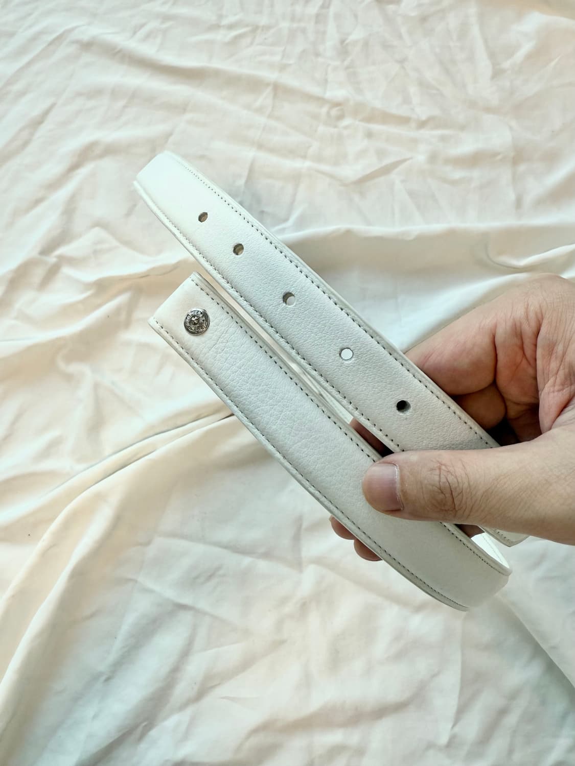 크롬하츠 레더 벨트 스트랩 로듐 1인치 34 상품이미지1