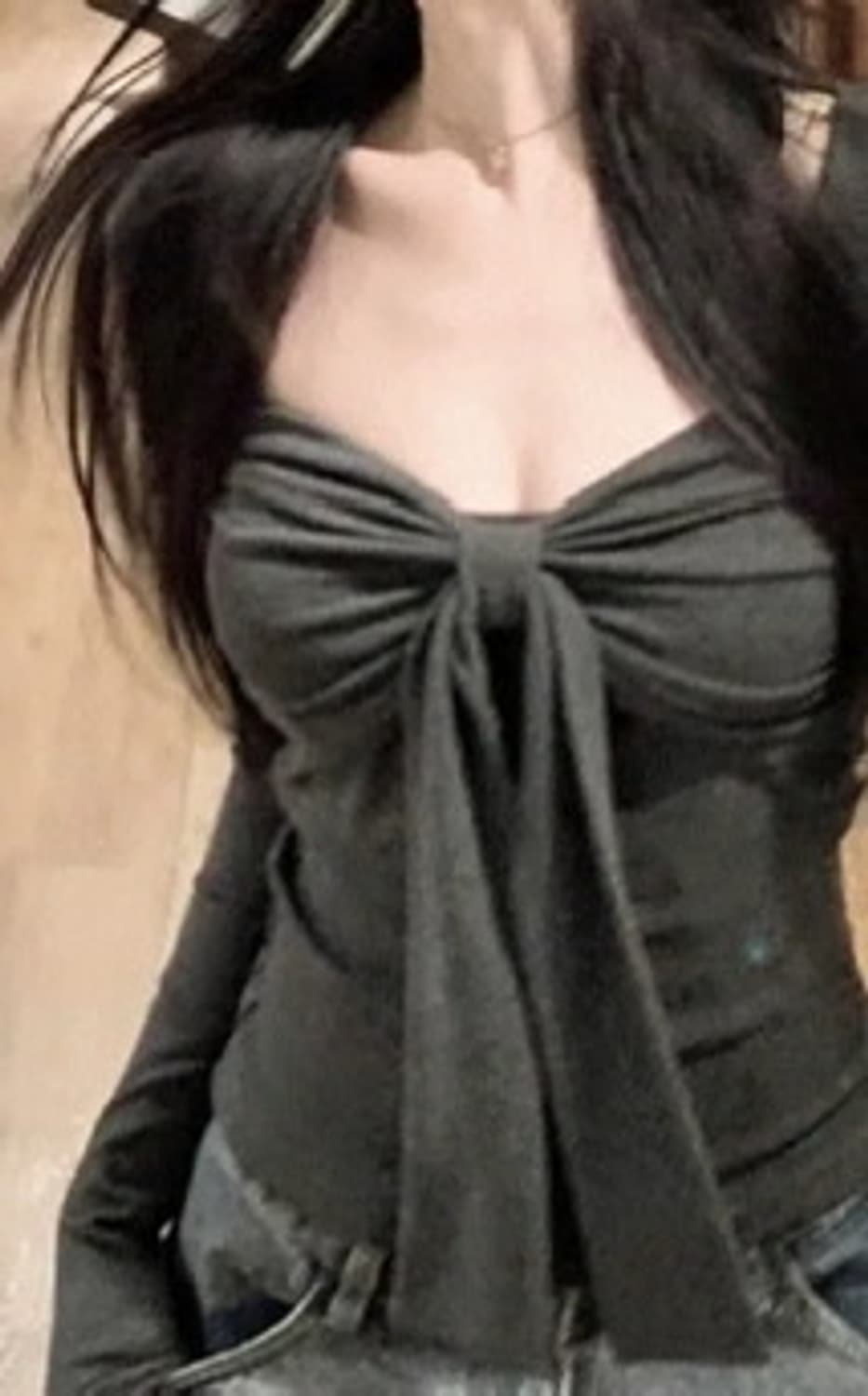 리본 포인트 티셔츠 상품이미지1