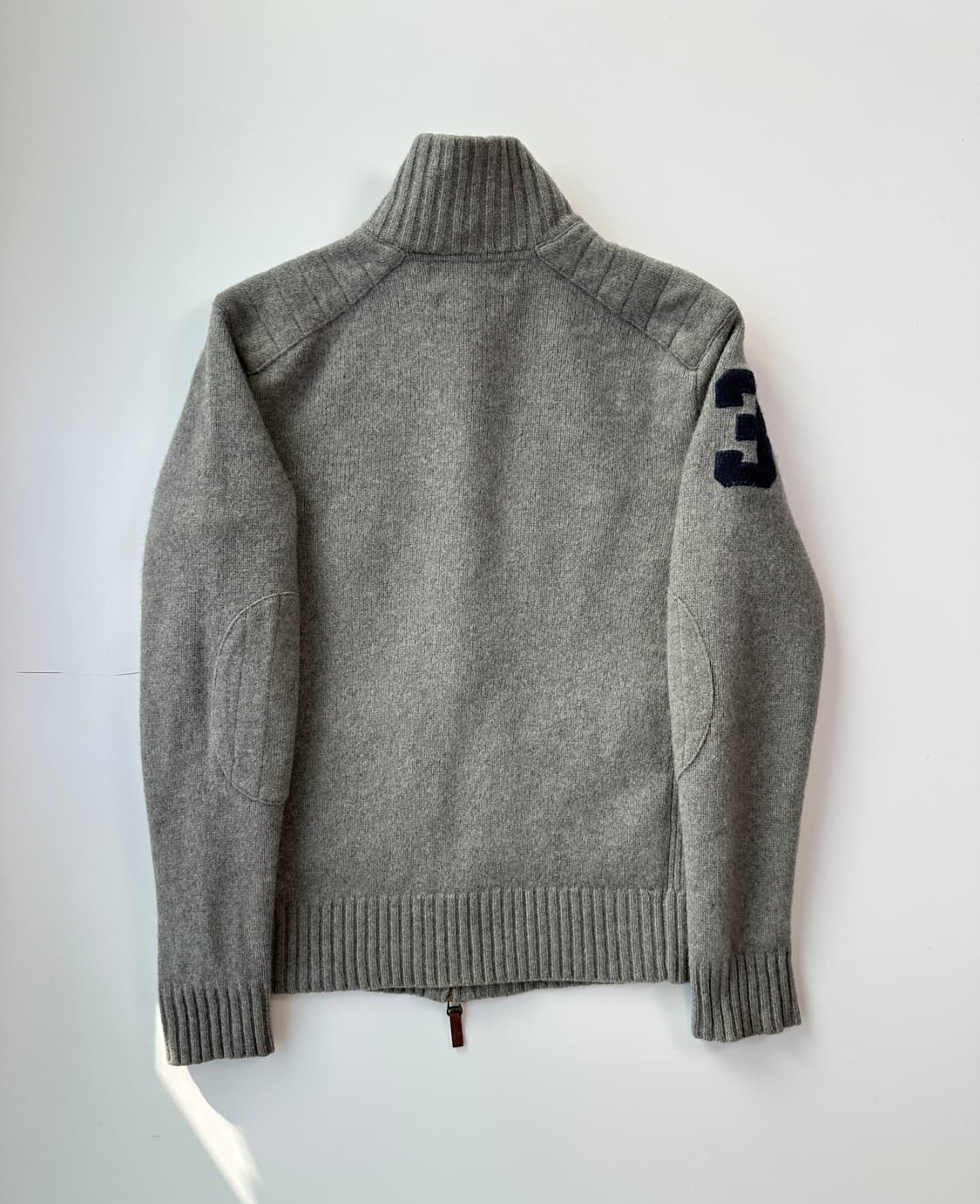 폴로 랄프로렌 램스울 투웨이 엘보 패치 풀집업 M 상품이미지3