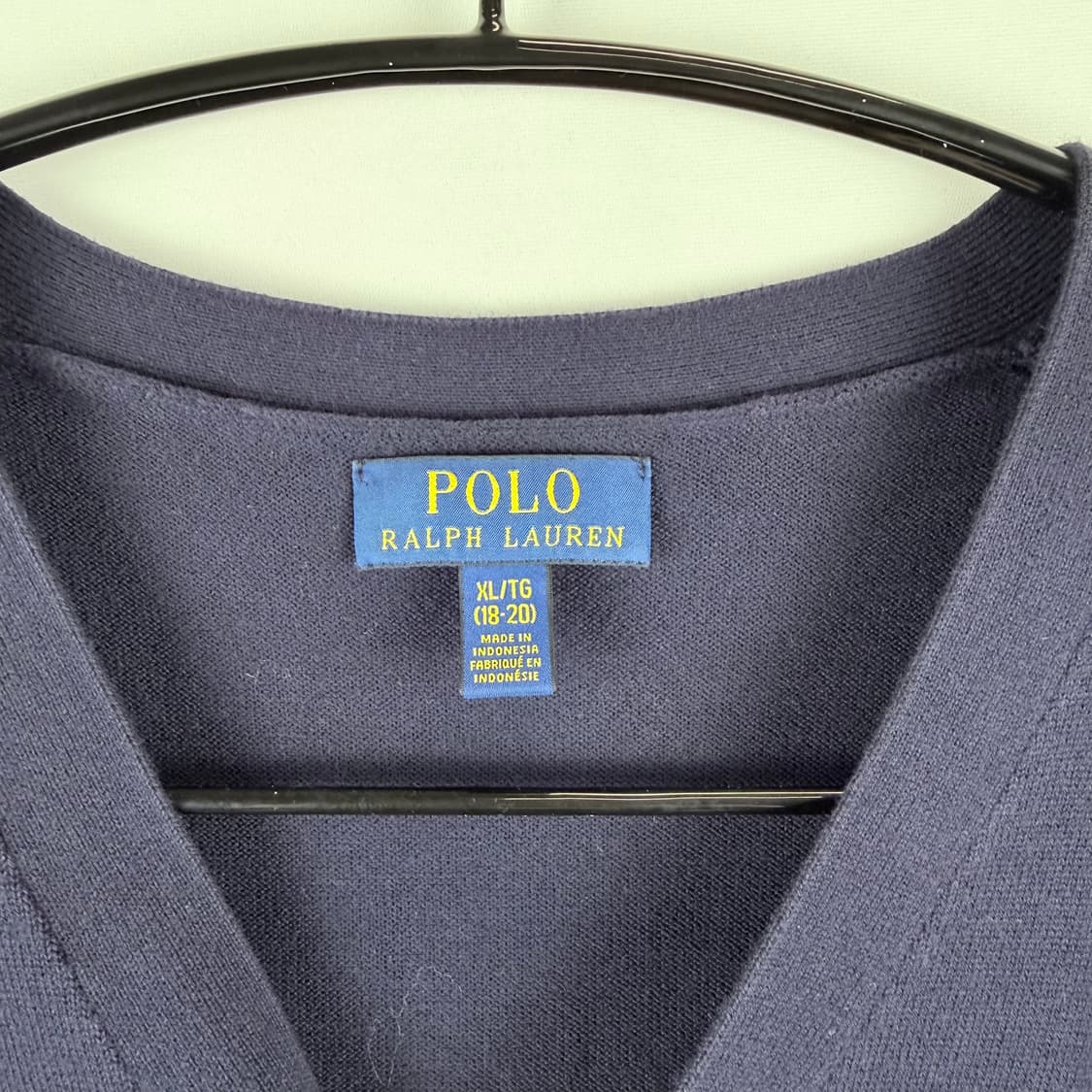 (XL) 폴로 랄프로렌 키즈/우먼스 코튼 브이넥 가디건 네이비 상품이미지3