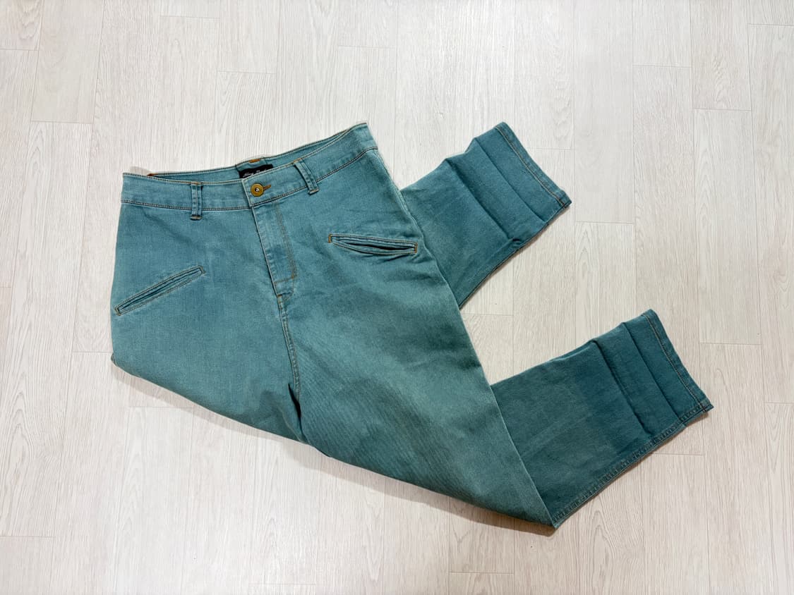 일본 빈티지 피그먼트 민트 데님팬츠 상품이미지1