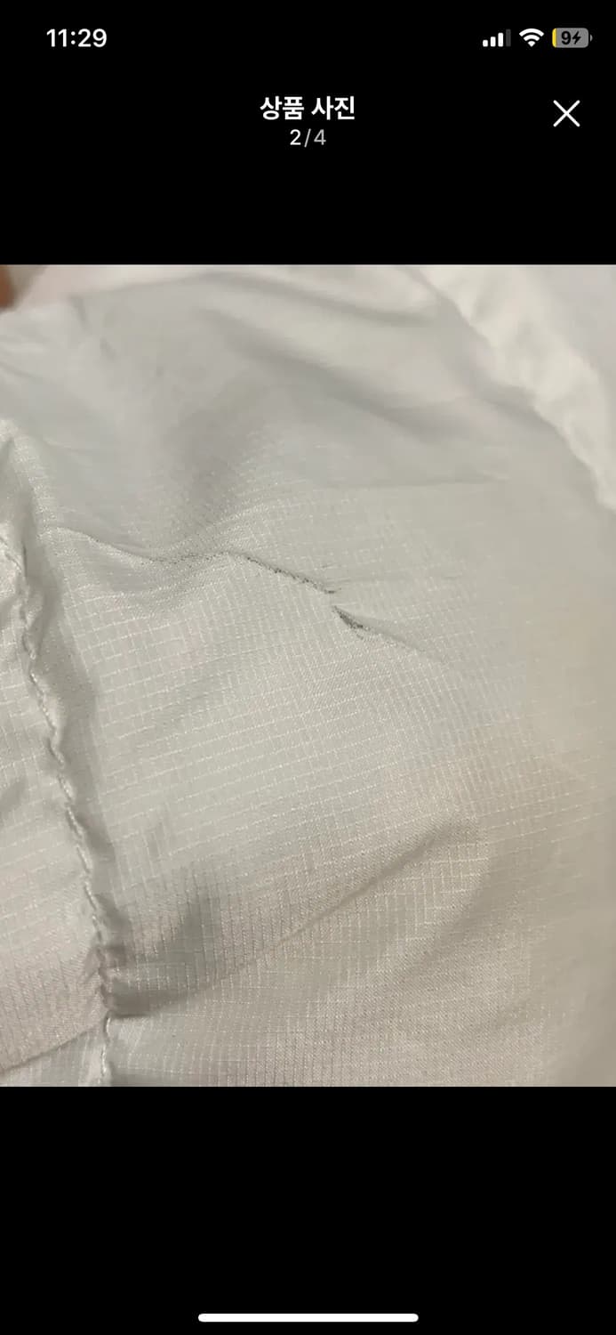 슈프림 마이크로다운 하프집업 후드 풀오버 화이트 M 경량패딩 아노락 상품이미지2