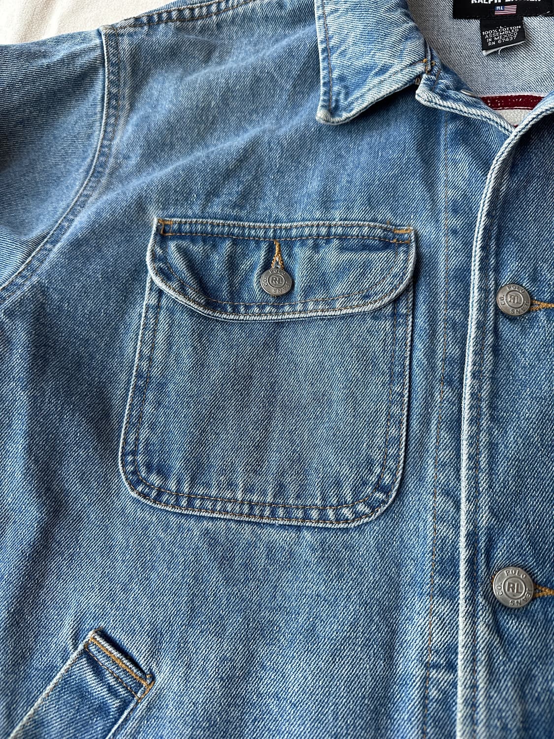 폴로 진스 랄프로렌 성조기 크롭 데님자켓 L 상품이미지5