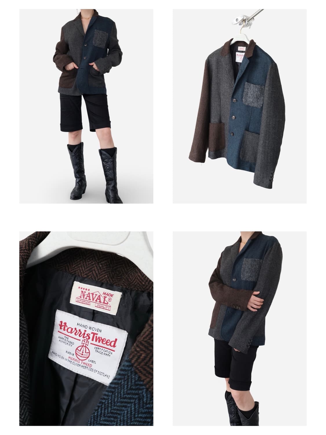 Naval Harris Tweed Patchwork Jacket 상품이미지2