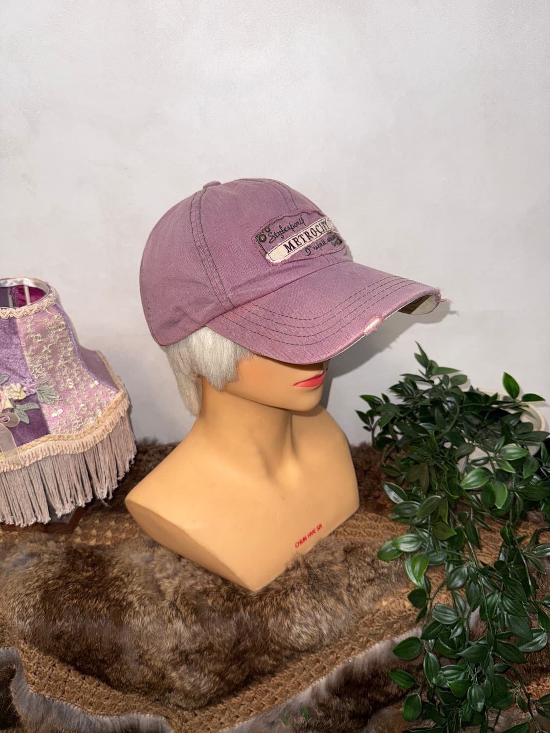 Metro City lavender stud logo ball cap 상품이미지5