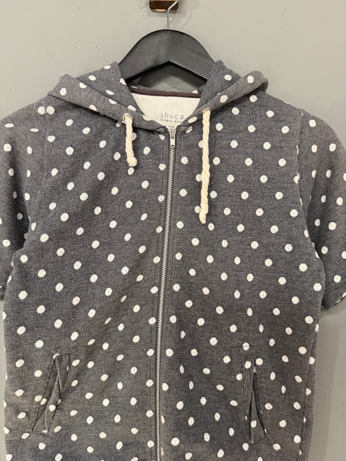 dot pattern hood zip-up 상품이미지5