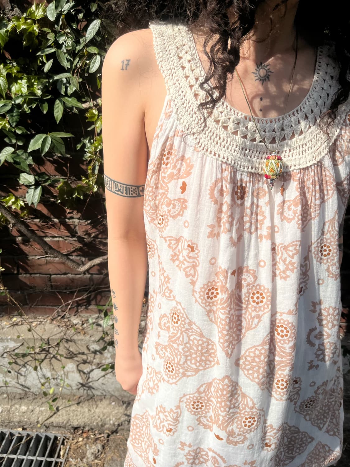 에스닉 페이즐리 패턴 미디 원피스 상품이미지6