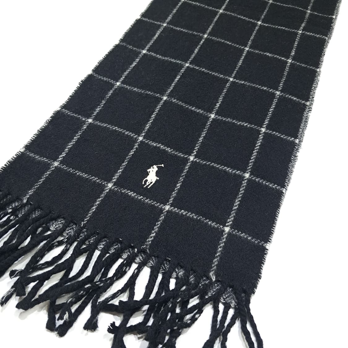 MX459 폴로 블랙 윈도우페인 헤링본 머플러 목도리 상품이미지3