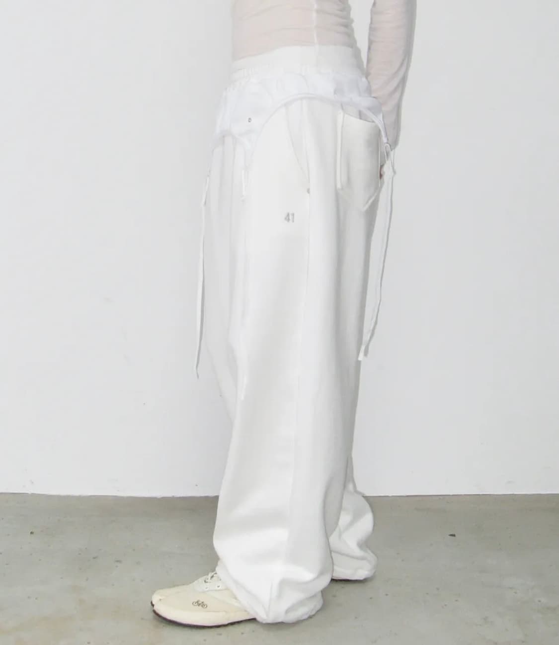 41PRAY 사일프레이 레이어드 스웻 팬츠 트레이닝 츄리닝 조거 와이드 상품이미지2