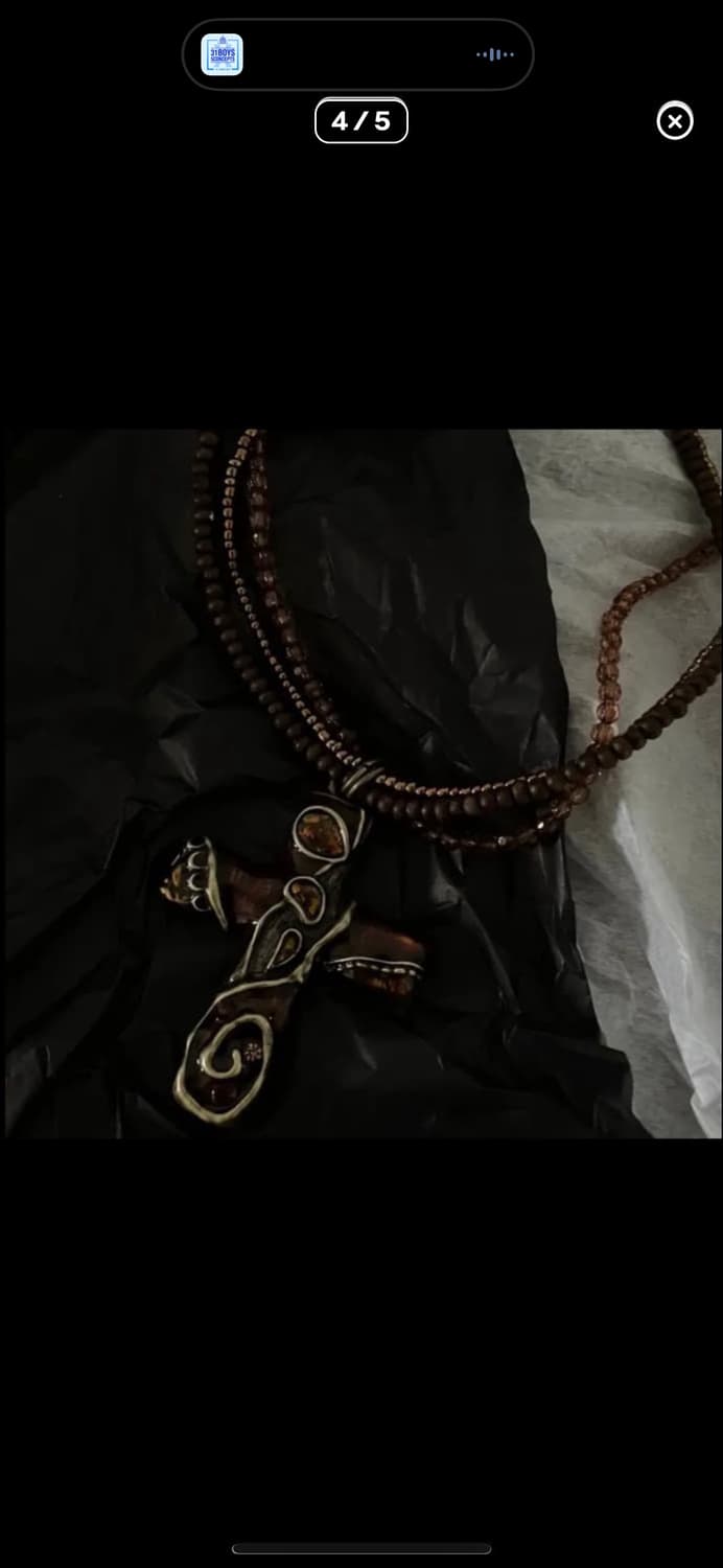 에스닉 보헤미안 레이어드 십자가 목걸이 상품이미지4