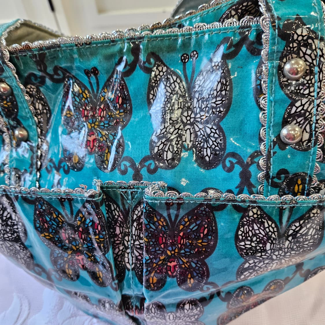 나비 프린트 토트&숄더백 상품이미지2