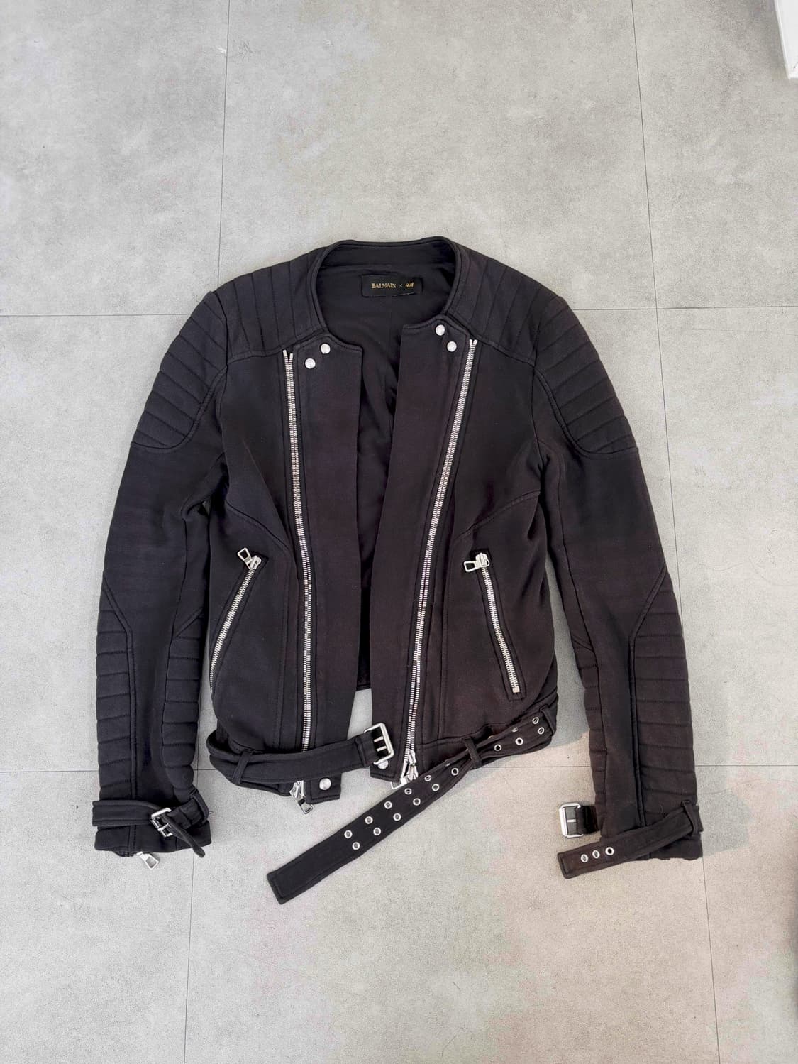 Balmain X h&m Black Hospin Biker Jacket 상품이미지4