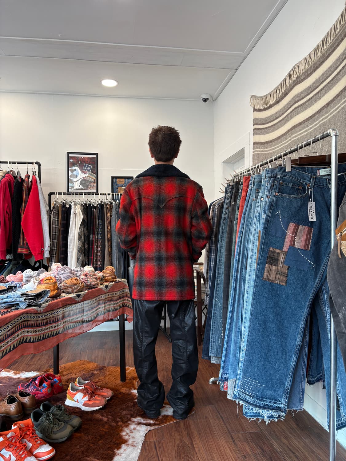 Vintage 체크 패턴 웨스턴 자켓 상품이미지4