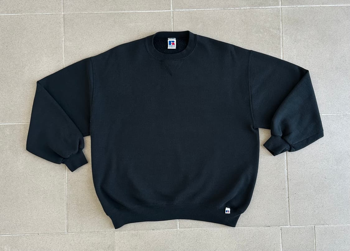 90s 빈티지 러셀 스웻셔츠 블랙 XL USA 상품이미지1