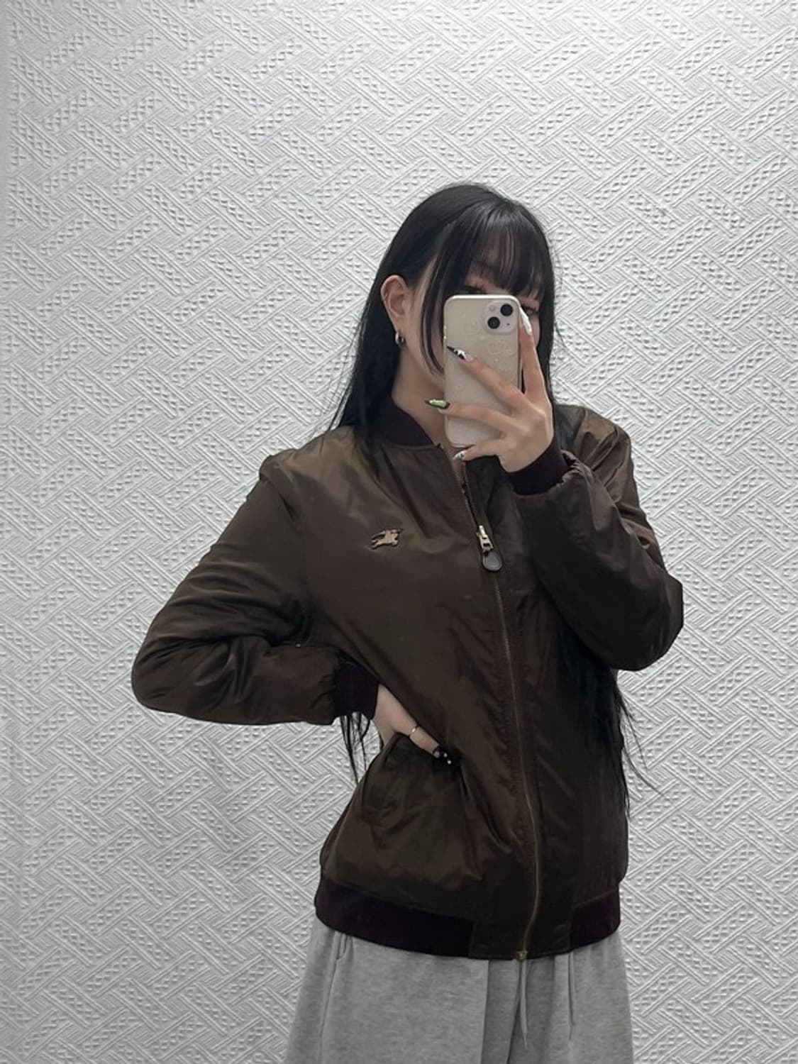 버버리 올드스쿨 리버시블 캐주얼 블루종 자켓 50 C08738 상품이미지1