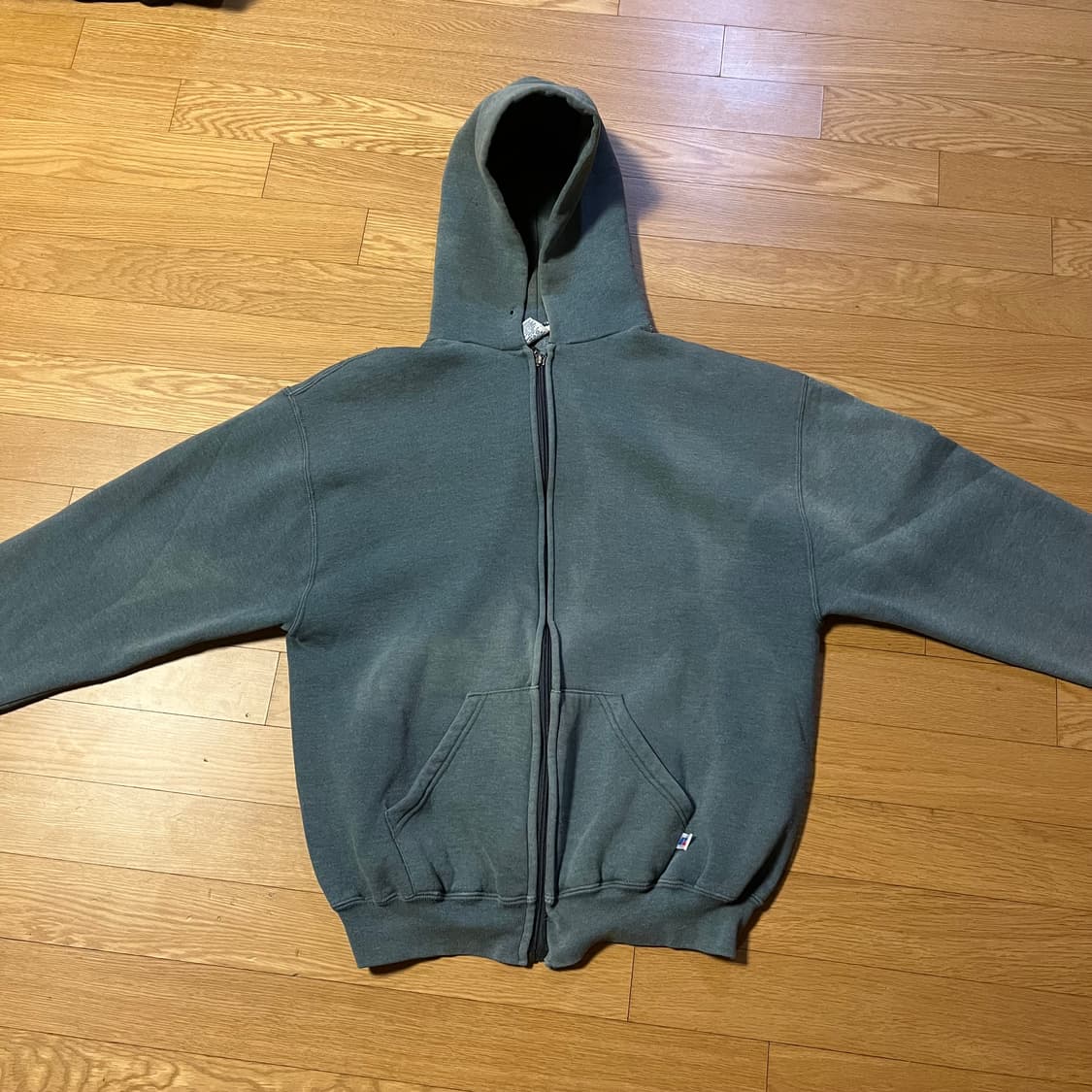 [L] 90s 빈티지 러셀 후드집업 썬페이드 그레이 상품이미지6