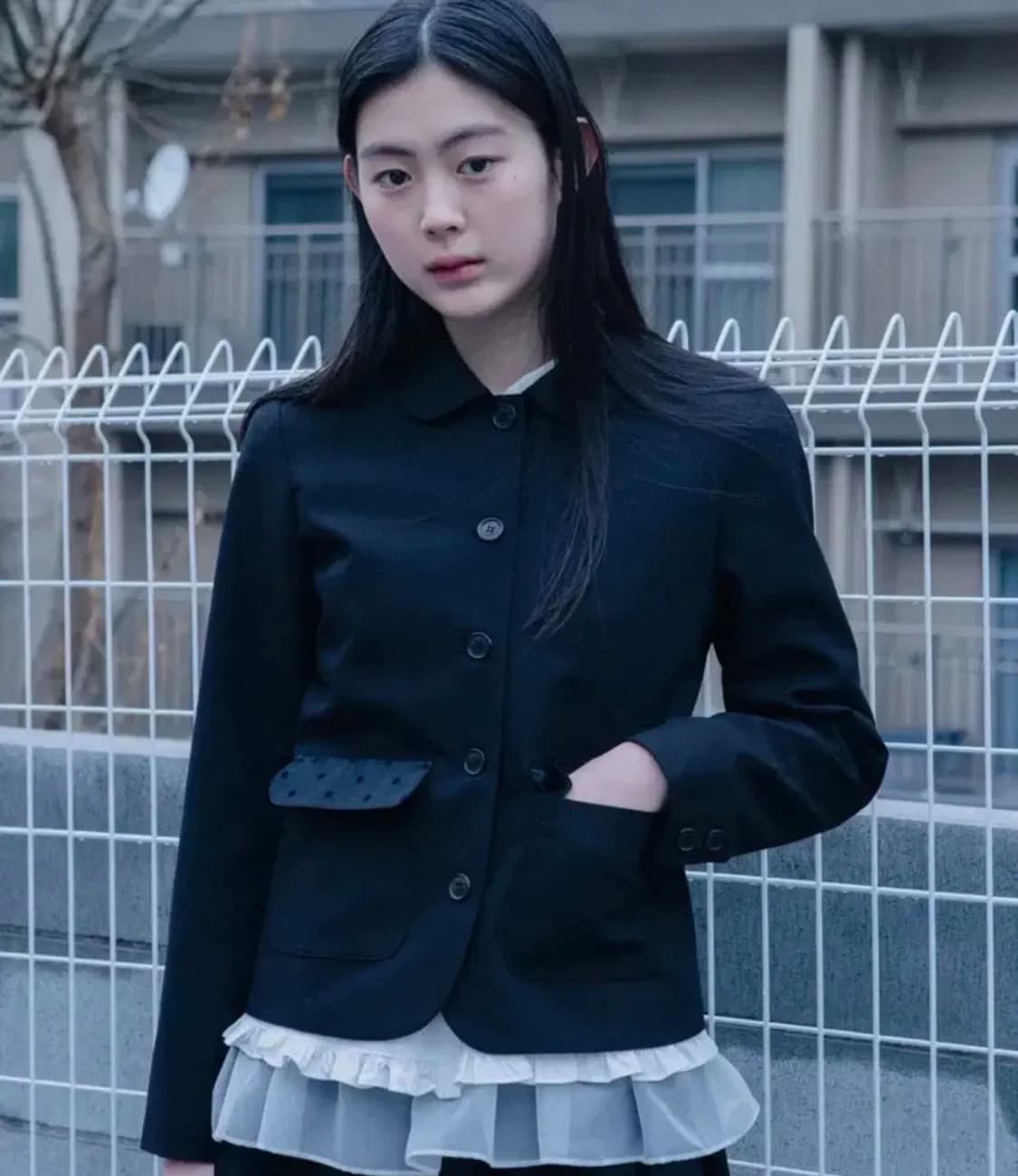 오헤시오 도트 라운드 카라 자켓 상품이미지1