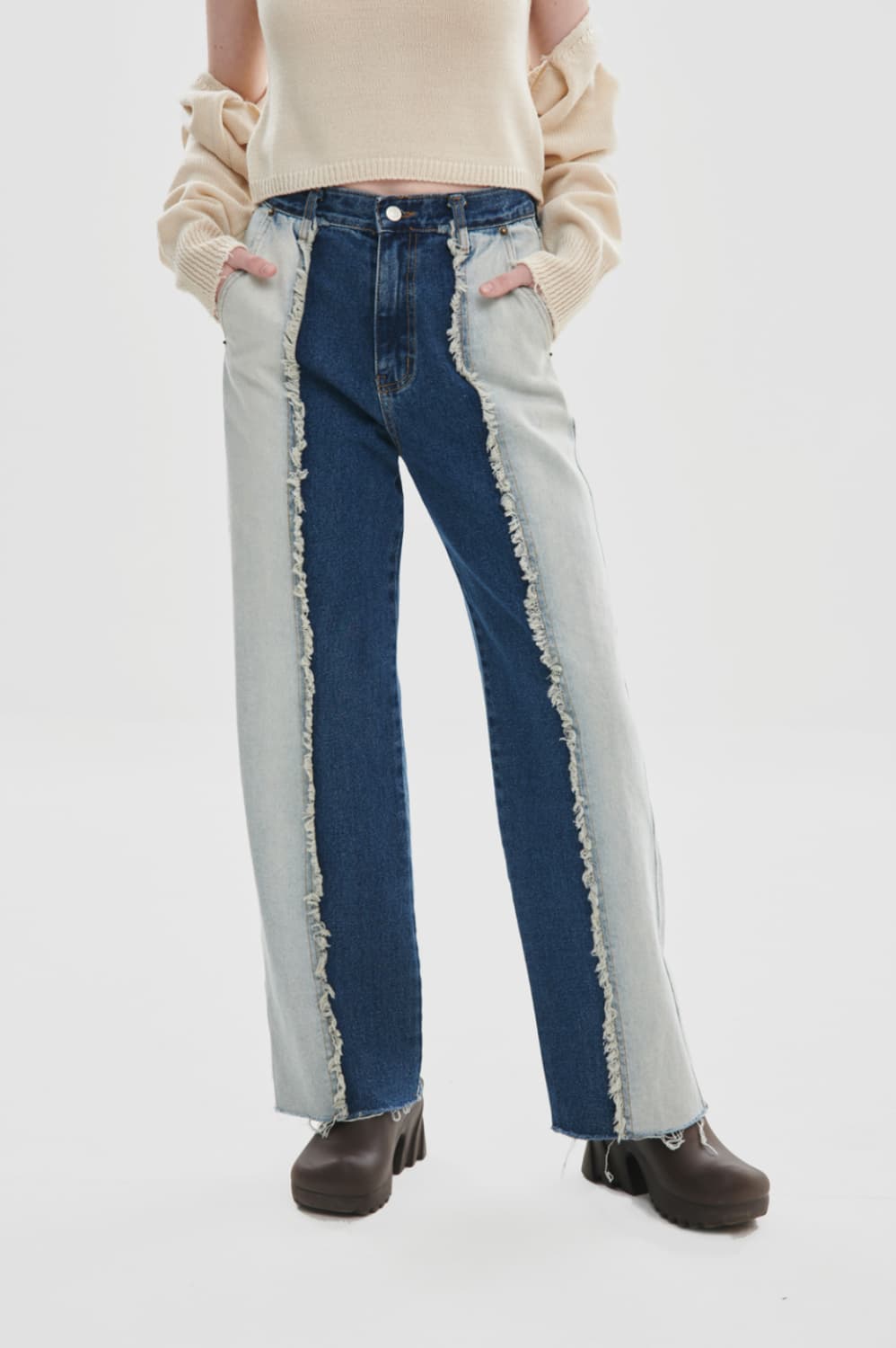 게이트리스 센터 데님 팬츠 상품이미지1