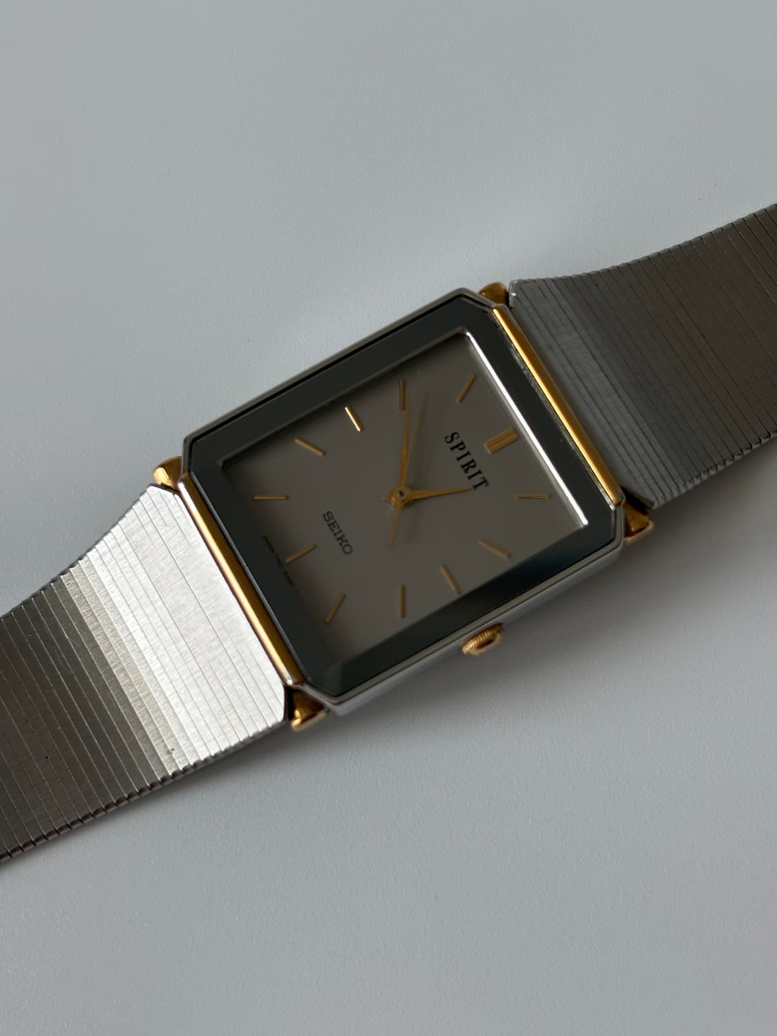 1990년대 Spirit 실버 스퀘어 쿼츠 남성 상품이미지3