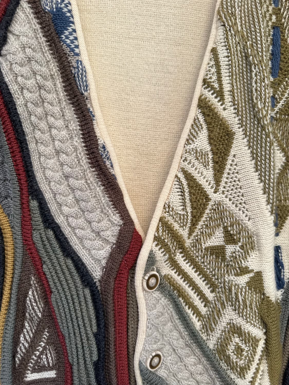 AKLANDA 빈티지 입체 케이블 니트 베스트 패턴 조끼 L 상품이미지3