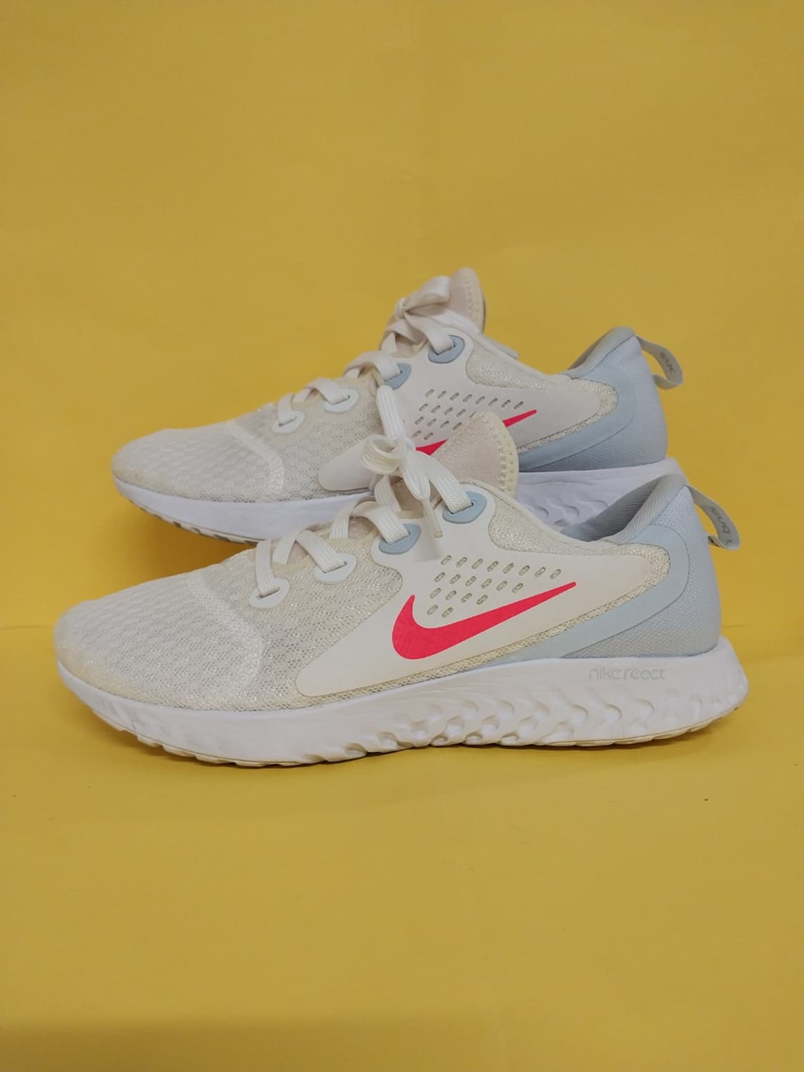 여성 나이키 레전드 리액트 화이트핑크 런닝화, 운동화 (245) 상품이미지1