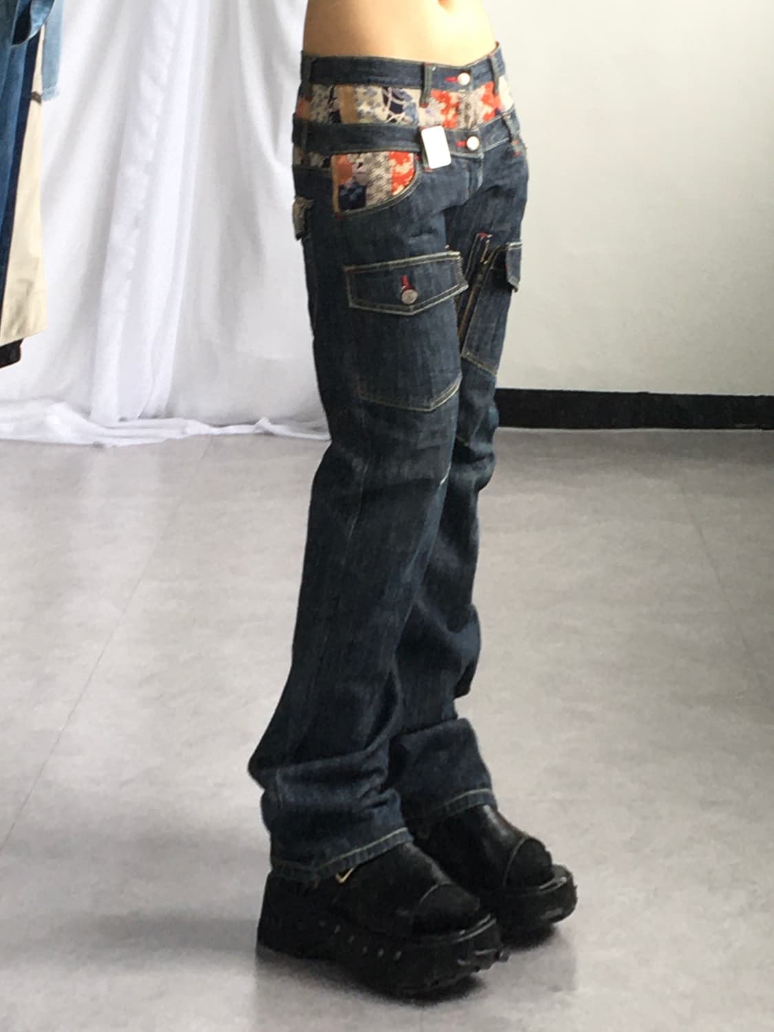 Double waist oriental mood denim pants 상품이미지2