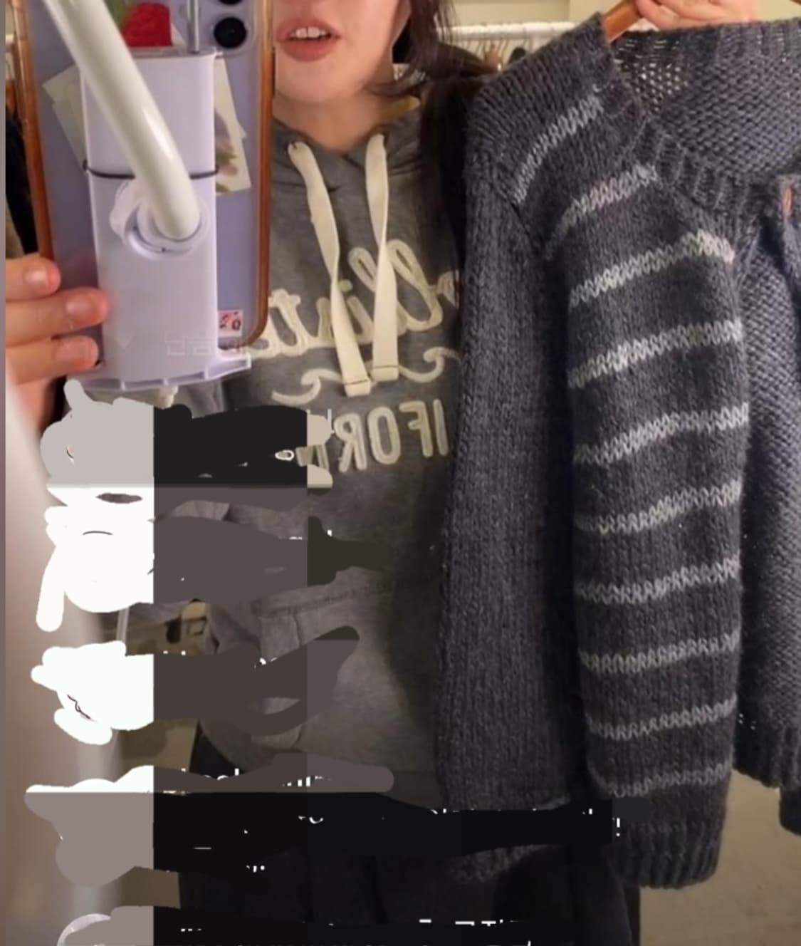 홀리스터 후드 단가라 니트 상의셋 상품이미지2