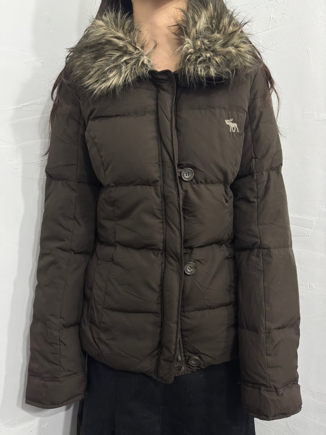 abercrombie brown fur detail padding 상품이미지1