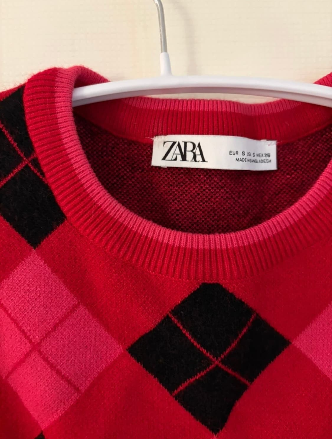 zara 아가일 니트 원피스 상품이미지2