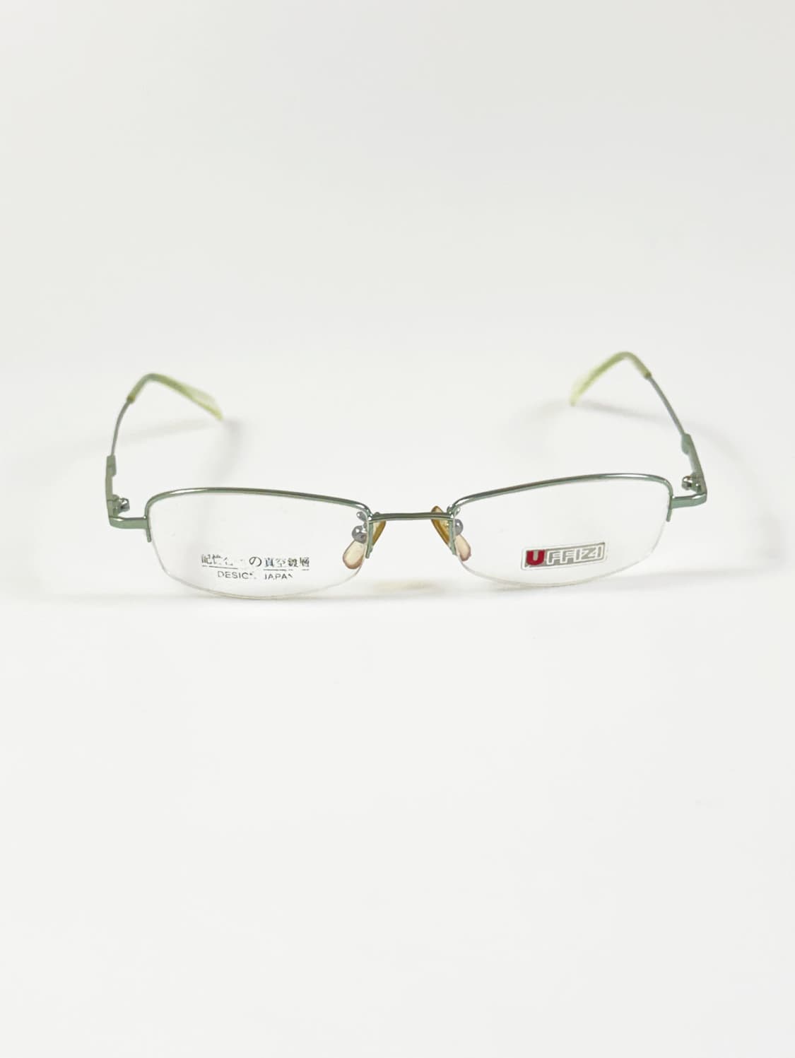 일본제 UFFIZI 반무테 스퀘어 메탈 프레임 빈티지 안경 상품이미지2