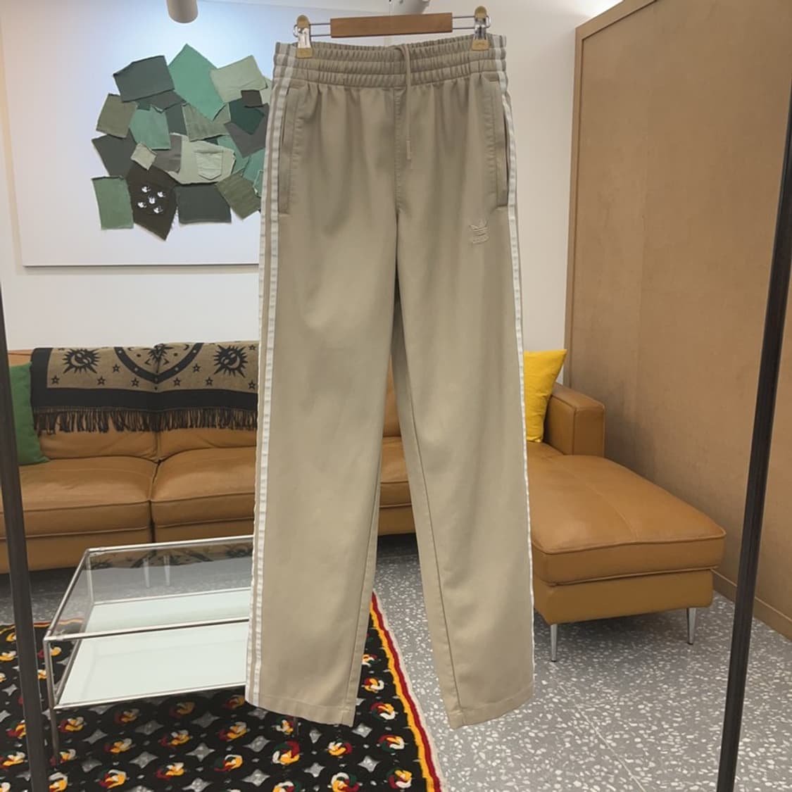 아디다스 레더 가죽 삼선 밴딩 바지 XS C06991 상품이미지3