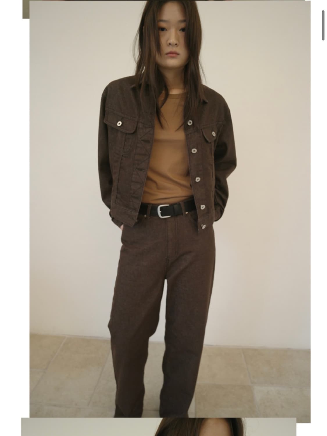 에프터먼데이 브라운 워싱데님 S 상품이미지4