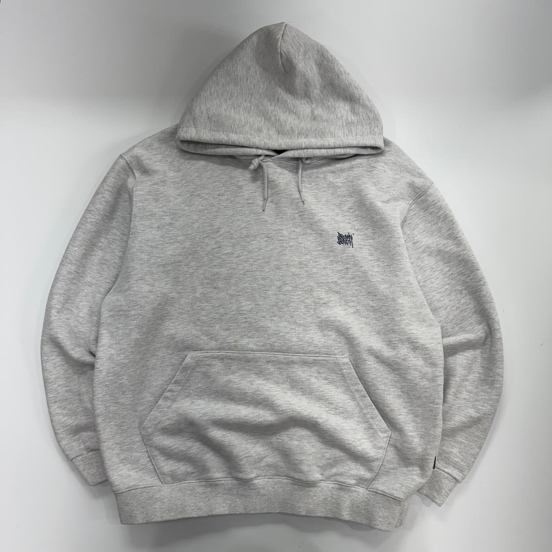 Brown Breath 브라운브레스 네이비 로고 멜란지 후드티 상품이미지3