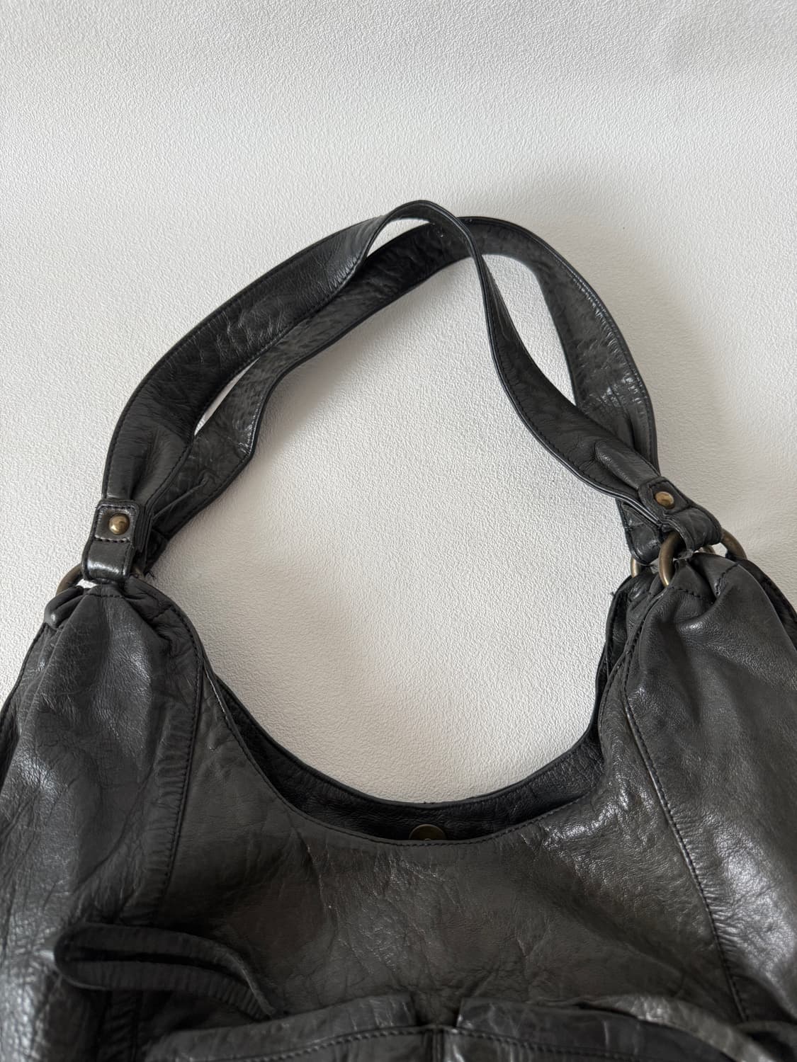 Pre owned 레더 호보 숄더백 상품이미지7