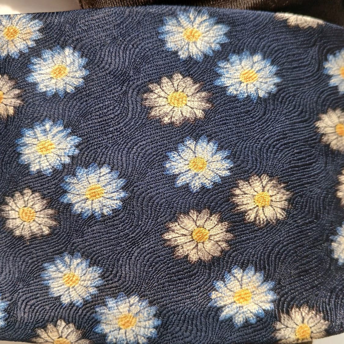 발렌티노 실크 네이비 플라워 패턴 넥타이 9.9cm A+등급 A19827 상품이미지7